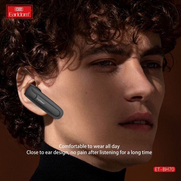 Ακουστικά Bluetooth Earldom ET-BH70, Handsfree, Μαυρο – 17908 έως 12 άτοκες Δόσεις