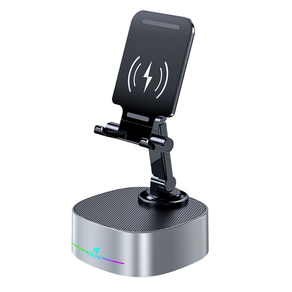 Ηχεἰο with phone stand Kisonli M5, Bluetooth, Wireless charging, FM, AUX, RGB, Διαφορετικα χρωματα - 22275 έως 12 άτοκες Δόσεις