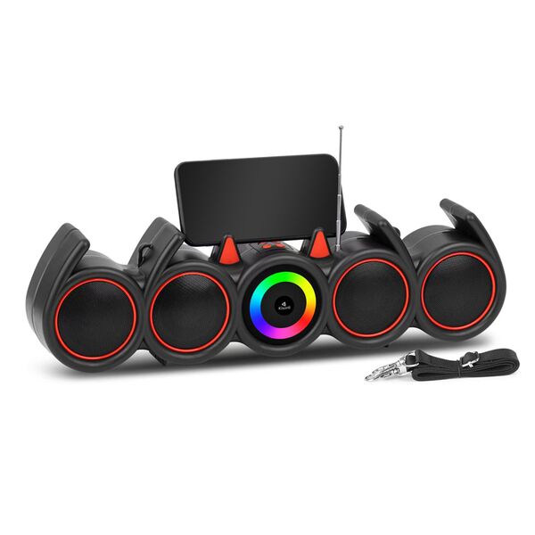 Ηχεἰο Kisonli LED-918, Bluetooth, USB, SD, RGB, AUX, FM, Μαυρο - 22317 έως 12 άτοκες Δόσεις