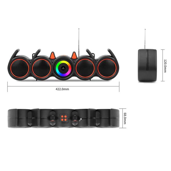 Ηχεἰο Kisonli LED-918, Bluetooth, USB, SD, RGB, AUX, FM, Μαυρο - 22317 έως 12 άτοκες Δόσεις
