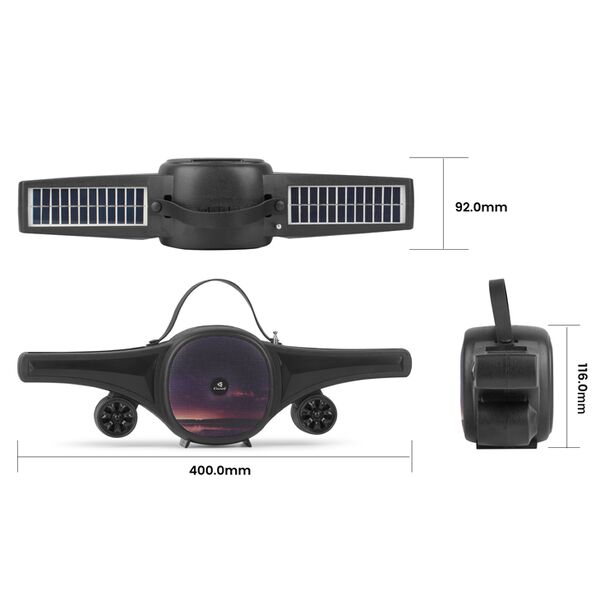 Ηχεἰο Kisonli B6, Bluetooth, Solar, USB, SD, FM, Μαυρο - 22321 έως 12 άτοκες Δόσεις