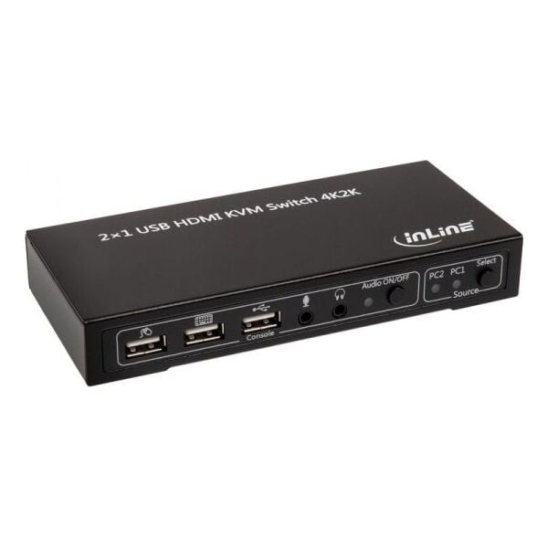 Przełącznik InLine InLine KVM Switch, 2-Fach HDMI 4K2K mit Audio