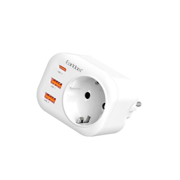 Λευκό Earldom ES-SC18, 2xUSB, 1xType-C, Ασπρο - 40524 έως 12 άτοκες Δόσεις