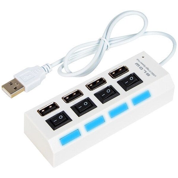 86-076# Rozgałęźnik usb wt.a-4xgn.a hub-07 biały