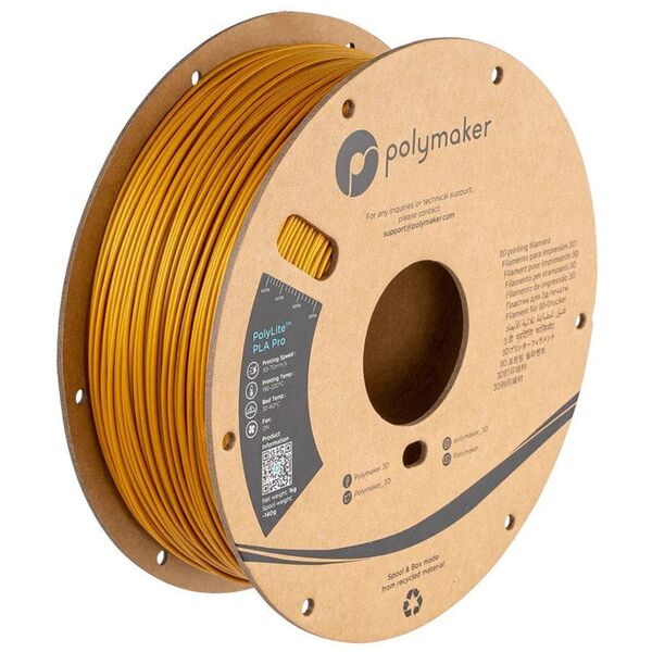 Filament Polymaker PolyLite Metalic PLA Pro 1,75mm 1kg - Gold}