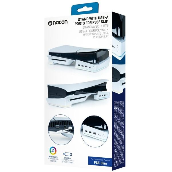 NACON PS5 SLIM Podstawka na konsolę RGB z HUB USB