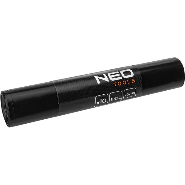 Worki budowlane 120 L, czarne, 10 sztuk, 50 mic
