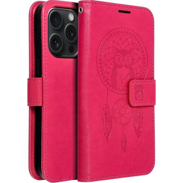 OEM Kabura MEZZO Book do IPHONE 15 Pro łapacz snów magenta