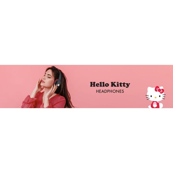 Słuchawki HelloKitty Hello Kitty słuchawki nauszne Bluetooth HKBHA1BKHLMK czarny/black Metal Logo