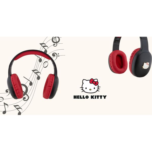 Słuchawki HelloKitty Hello Kitty słuchawki nauszne Bluetooth HKBHA1BKHLMK czarny/black Metal Logo