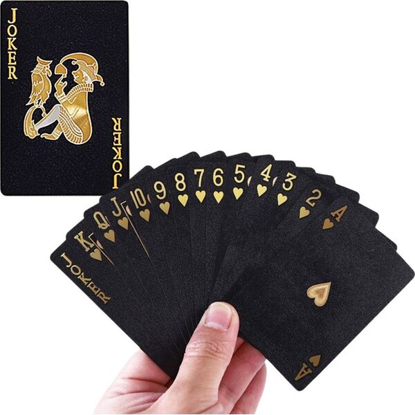 Karty Do Gry Towarzyskiej Eleganckie Banknot Dolar Czarne Talia 54 Karty LEAN TOYS