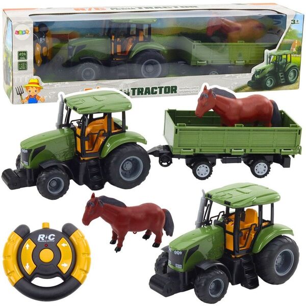 Zestaw Traktor Z Przyczepą i Koniem Zdalnie Sterowany RC LEAN Toys