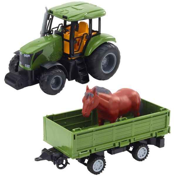 Zestaw Traktor Z Przyczepą i Koniem Zdalnie Sterowany RC LEAN Toys
