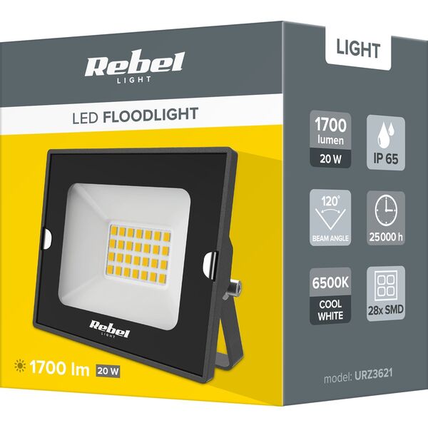 Reflektor LED 20W 6500K 230V IP65 1750lm Rebel