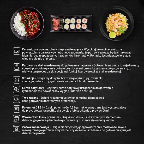 Ryżowar Lauben Multifunction Rice Cooker 1500BW