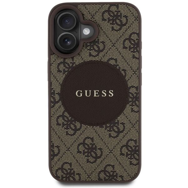 Etui Guess 4G Circle Classic Logo        MagSafe do iPhone 16 brązowy
