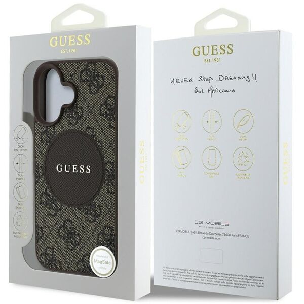 Etui Guess 4G Circle Classic Logo        MagSafe do iPhone 16 brązowy