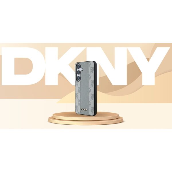 Etui DKNY Leather Checkered Pattern      MagSafe do Samsung Galaxy S25 taupe