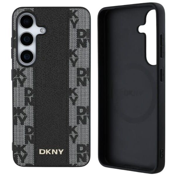 Etui DKNY Leather Checkered Pattern      MagSafe do Samsung Galaxy S25 czarny