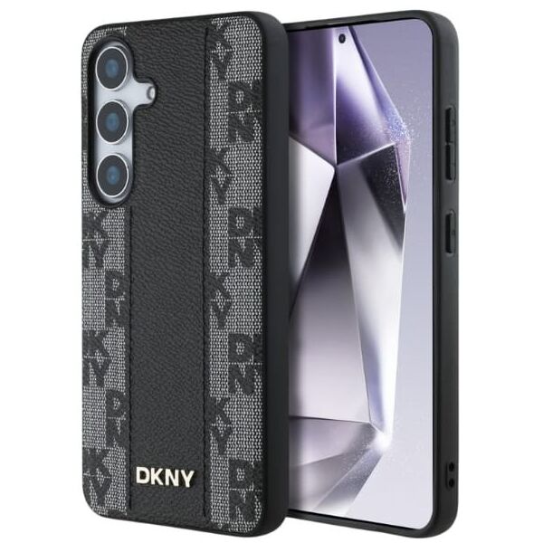Etui DKNY Leather Checkered Pattern      MagSafe do Samsung Galaxy S25 czarny