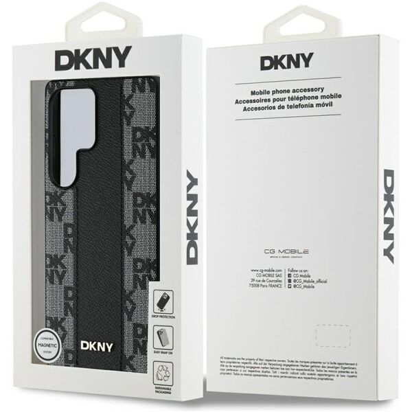 Etui DKNY Leather Checkered Pattern      MagSafe do Samsung Galaxy S25 Ultra czarny