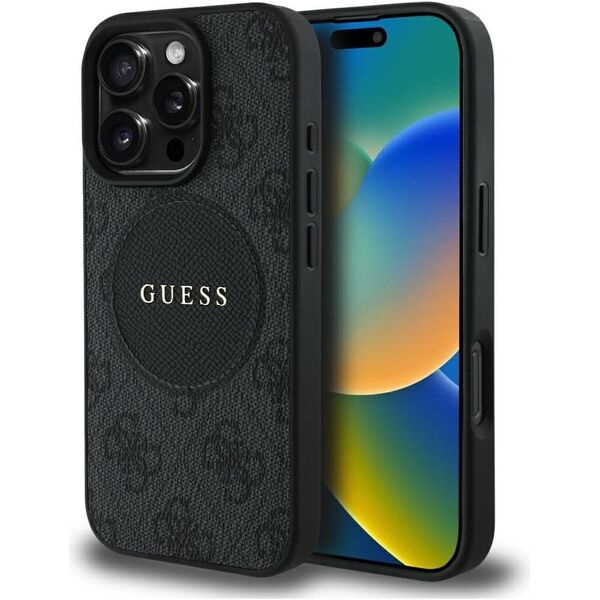 Etui Guess 4G Circle Classic Logo        MagSafe do iPhone 16 Pro czarny