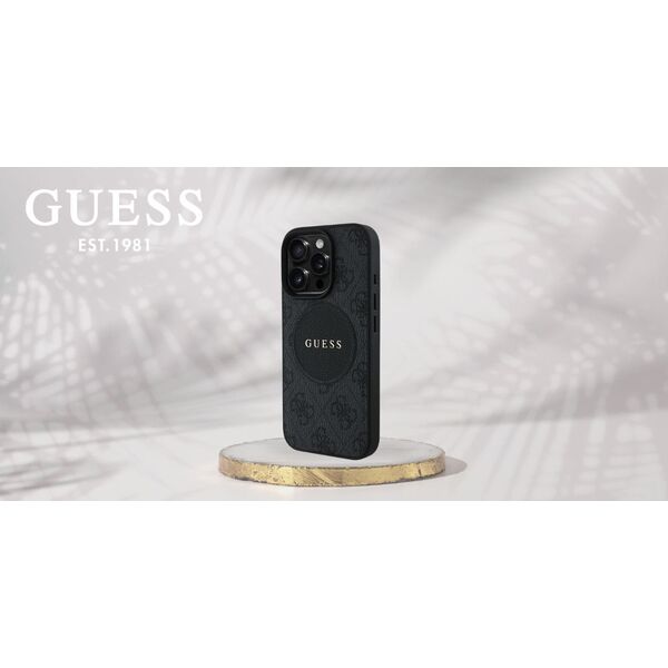 Etui Guess 4G Circle Classic Logo        MagSafe do iPhone 16 Pro czarny