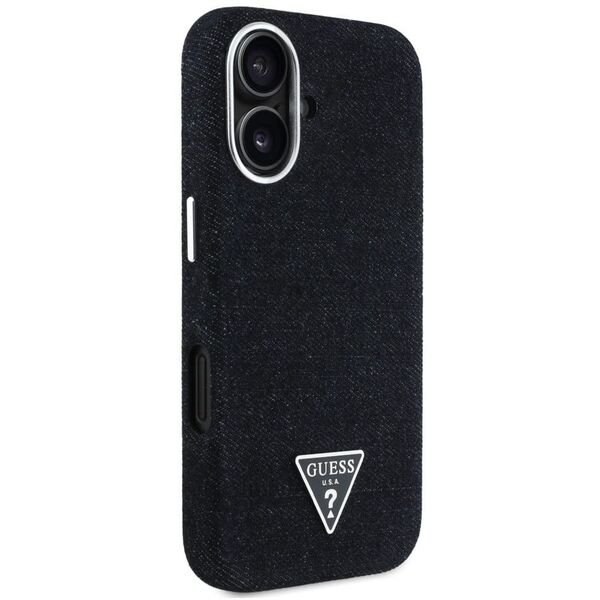 Etui Guess Denim Triangle Logo MagSafe   do iPhone 16 czarny