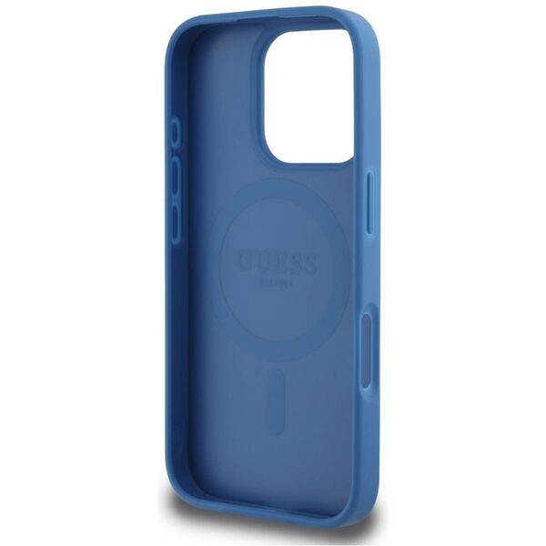 Etui Guess 4G Circle Classic Logo        MagSafe do iPhone 16 Pro niebieski