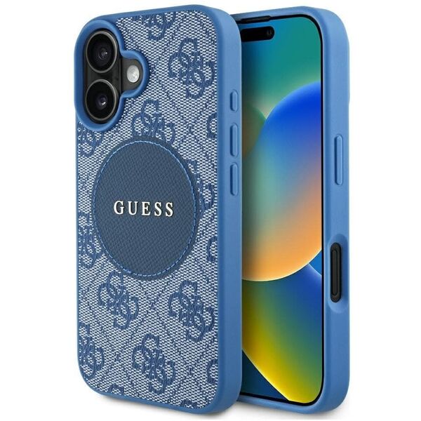 Etui Guess 4G Circle Classic Logo        MagSafe do iPhone 16 niebieski