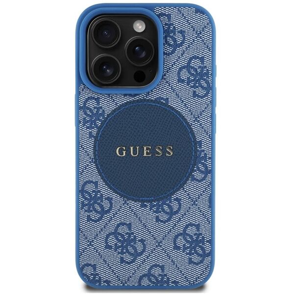 Etui Guess 4G Circle Classic Logo        MagSafe do iPhone 16 Pro Max niebieski