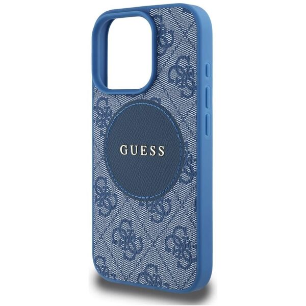 Etui Guess 4G Circle Classic Logo        MagSafe do iPhone 16 Pro Max niebieski