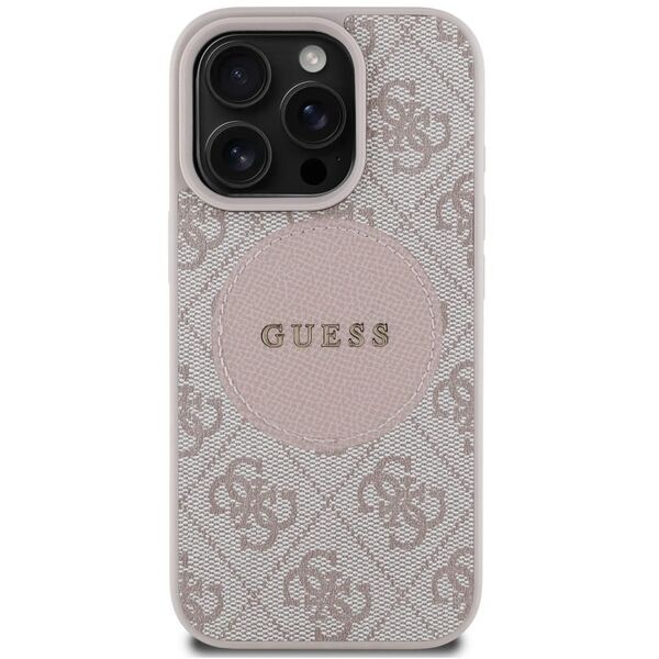 Etui Guess 4G Circle Classic Logo        MagSafe do iPhone 16 Pro różowy