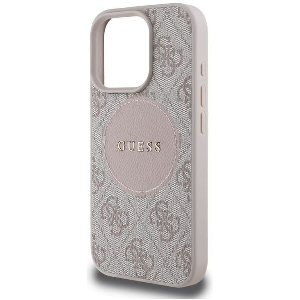 Etui Guess 4G Circle Classic Logo        MagSafe do iPhone 16 Pro różowy