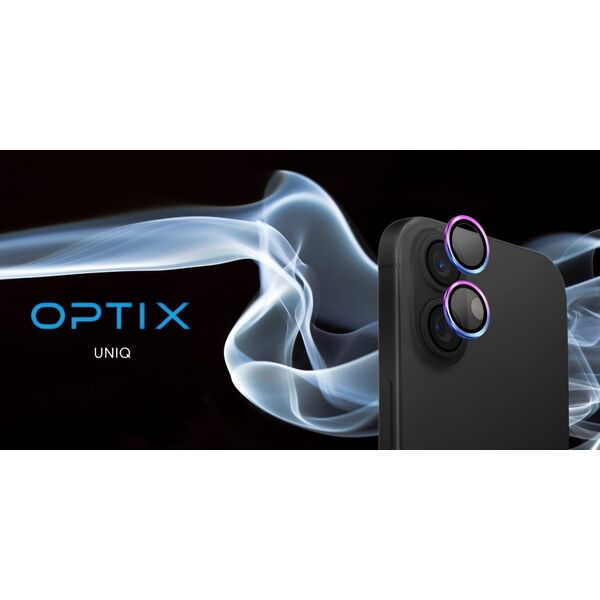 UNIQ Optix Aluminium Camera LensProtector iPhone 16 6.1" / 16 Plus 6.7" midnight black szkło na obiektyw aparatu z aplikatorem