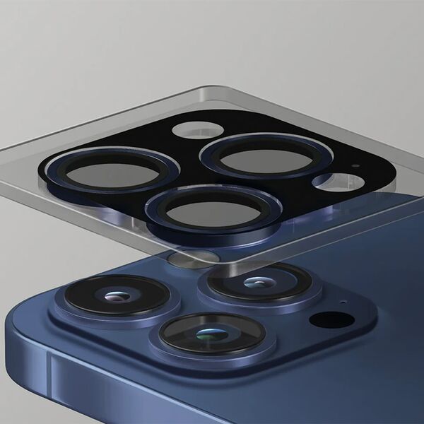 UNIQ Optix Aluminium Camera LensProtector iPhone 16 6.1" / 16 Plus 6.7" midnight black szkło na obiektyw aparatu z aplikatorem