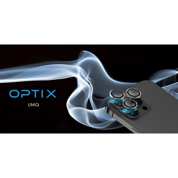 UNIQ Optix Aluminium Camera Lens Protector iPhone 16 Pro 6.3" / 16 Pro Max 6.9" titanium grey szkło na obiektyw aparatu z aplikatorem