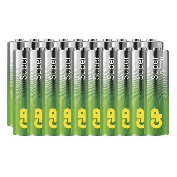 Bateria alkaliczna, AA (LR6), AA, 1.5V, GP, folia, 20-pack, Super