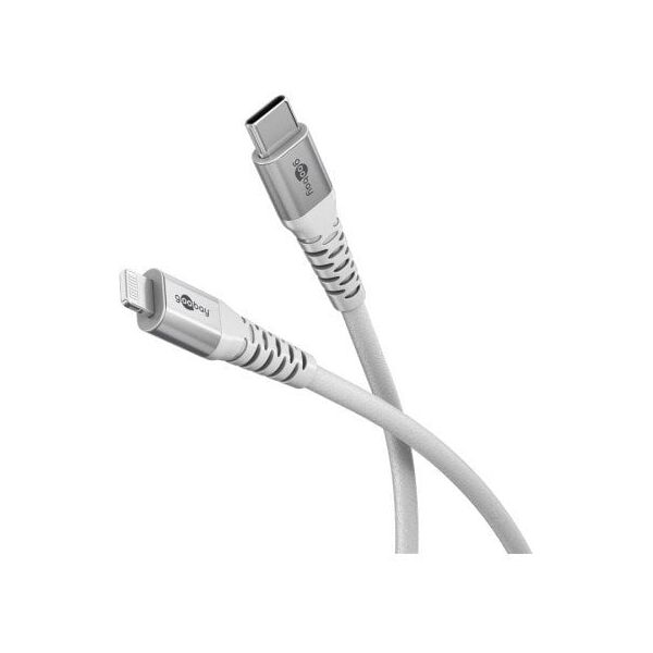 Kabel tekstylny Lightning USB-C z metalowymi złączami, 2 m - Długość kabla 2 m