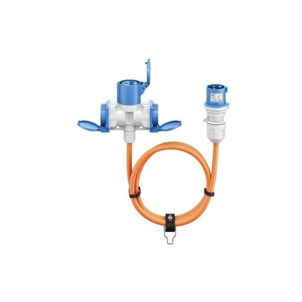 Kabel adaptera CEE, wtyczka CEE do 1x gniazda CEE i 2x gniazda styku ochronnego, 1,5 m - Długość kabla 1.5 m