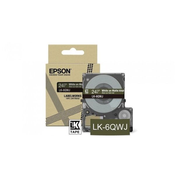 EPSON Matte Tape Khaki/White 24mm 8m LK-6QWJ