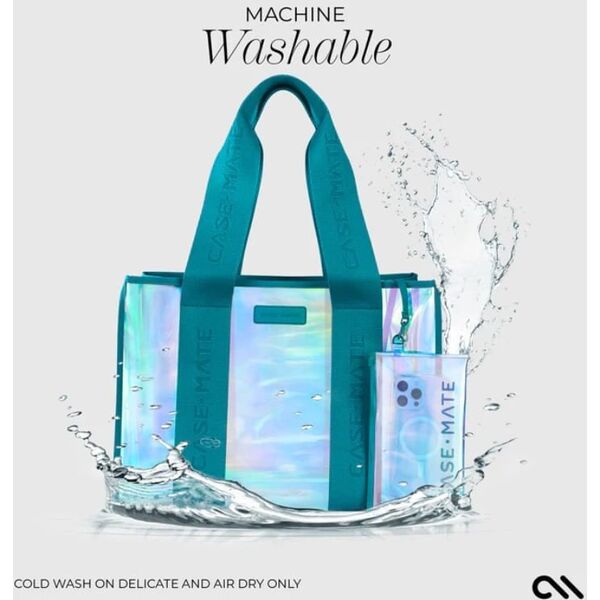 Case-Mate Large Travel Tote Bag - Wodoodporna torba na ramię z etui na telefon (Emerald Blue Soap Bubble)