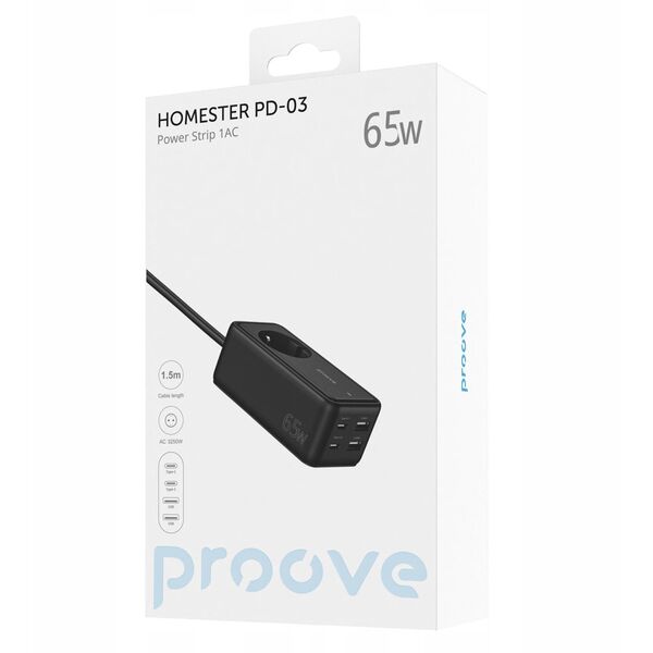 Listwa Przeciwprzepięciowa Zasilająca Przedłużacz 2x Usb 2x Type-c 1.5m 65w / Psp165220001