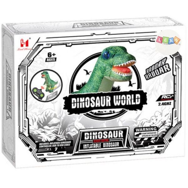 Duży Dinozaur Dmuchany Zdalnie Sterowany RC Zielony 130 x 190cm LEAN Toys