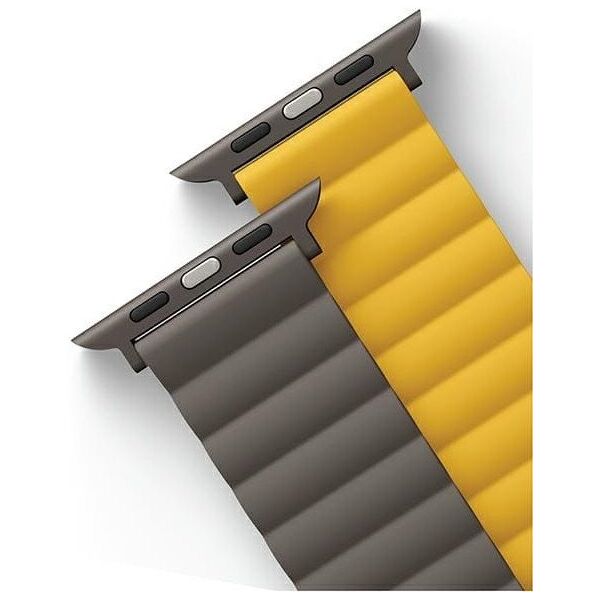 UNIQ pasek Revix Apple Watch Series 4/5/6/7/8/SE/SE2/Ultra 42/44/45mm. Reversible Magnetic musztardowy-khaki/mustard-khaki