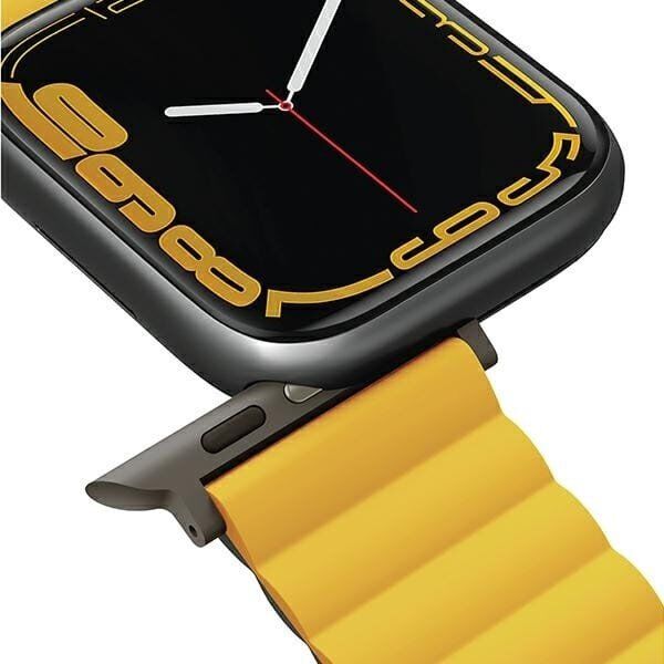 UNIQ pasek Revix Apple Watch Series 4/5/6/7/8/SE/SE2/Ultra 42/44/45mm. Reversible Magnetic musztardowy-khaki/mustard-khaki