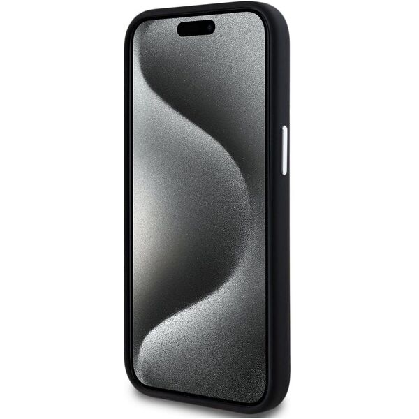 Case Karl Lagerfeld Silicone Metal Script Logo for iPhone 15 black