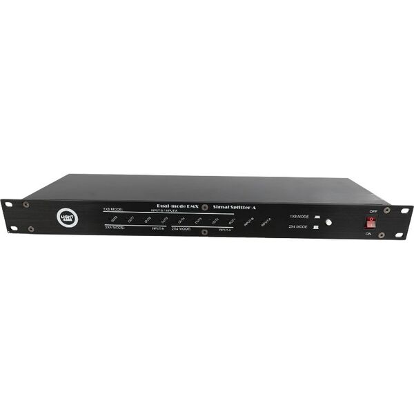 LIGHT4ME XSPLIT 2x4 rozdzielacz sygnału DMX splitter 8-kanałowy rack 19" 1U dwa tryby pracy