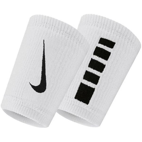 Nike Frotki na nadgarstek Nike Elite Doublewide Wristbans 2 szt. biało-czarne N1006700101OS