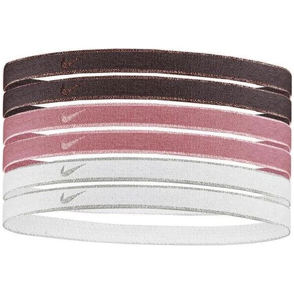 Nike Opaski na włosy Nike Swoosh Sport 6 szt. kremowe, brązowe N1002008125OS